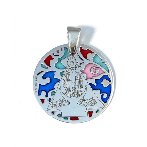Medalla Virgen de la Fuensanta plata de ley esmalte®. 25mm
