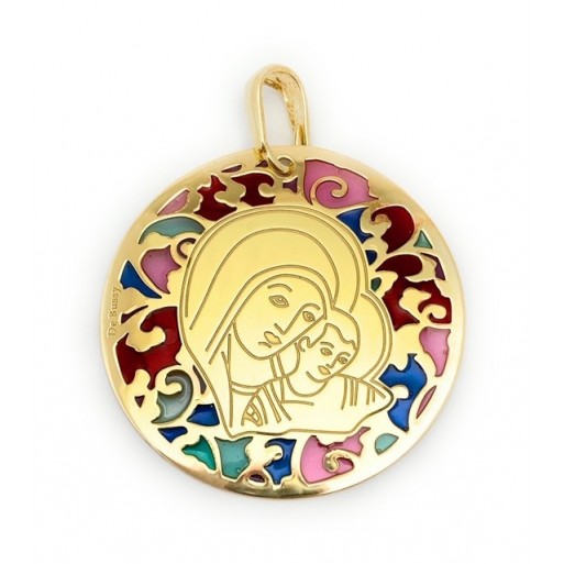 Medalla Virgen del Camino en plata de ley y esmalte®. 35mm