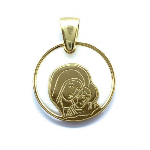 Medalla Virgen del Camino plata de ley y nácar®. 20mm