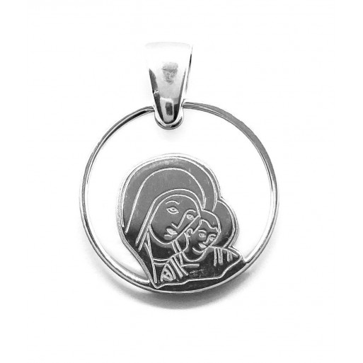 Medalla Virgen del Camino Neocatecumenal plata de ley y nácar®. 20mm