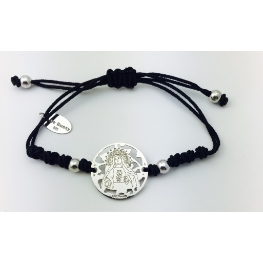 Pulsera Virgen de Amargura (Paso Blanco de Lorca) plata de ley®. 20mm