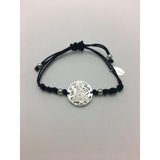 Pulsera Virgen Monserrate plata de ley®. 20mm