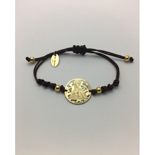 Pulsera Virgen Monserrate Plata plata de ley®. 25mm