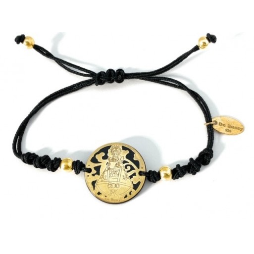 Pulsera Virgen de Covadonga o Virxe de Cuadonga plata de ley y ónix®. 20mm