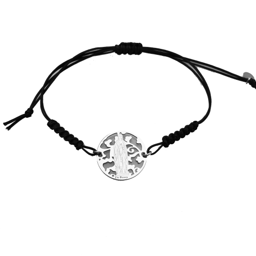 Pulsera Virgen de Lourdes plata de ley®. 20mm