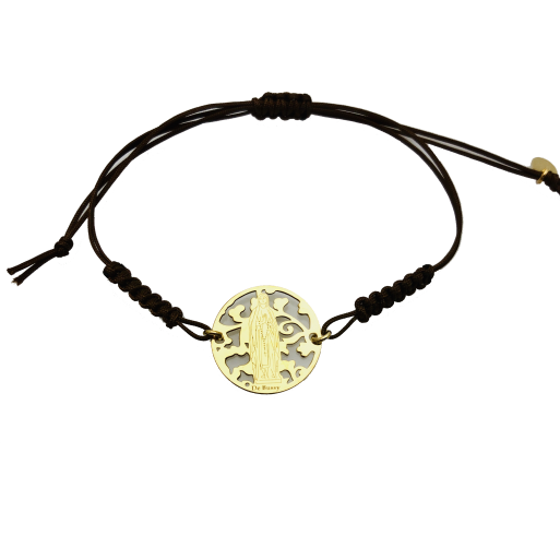 Pulsera Virgen de Lourdes plata de ley®. 20mm