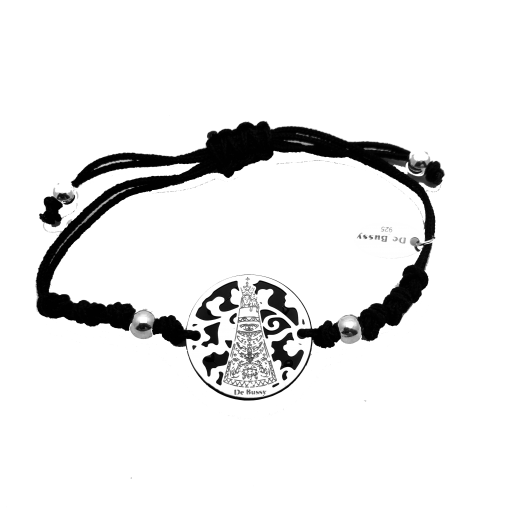 Pulsera Virgen de Loreto plata de ley y ónix®. 20mm
