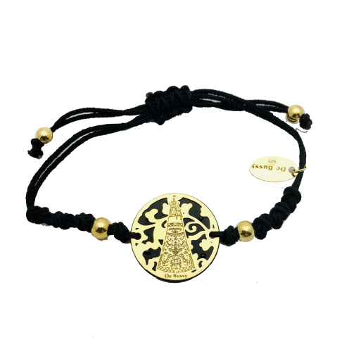 Pulsera Virgen de Loreto plata de ley y ónix®. 20mm